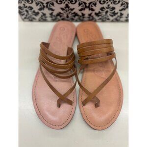 Naughty Monkey Ladies Tan Strappy Sandals Chrissy Style With Rubber Soles Womens